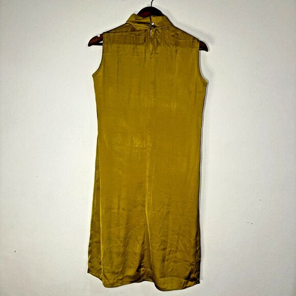Elegant Mustard Sleeveless Dress - Picture 2 of 11